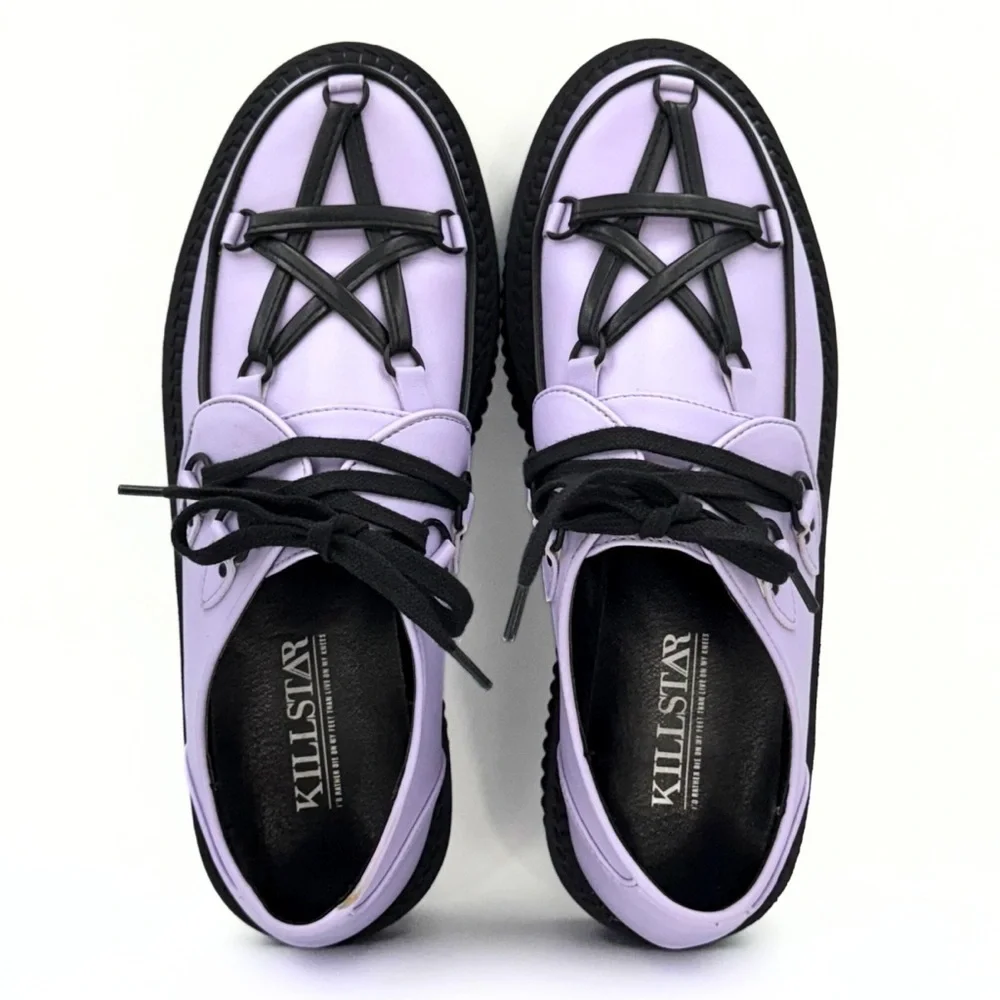 Killstar Shoes Hexellent Creepers Gothcore Y2k Women’s 9 Lilac Platform Wedge